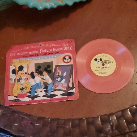 Walt Disney The Mickey Mouse Picture House Song When I Grow Up Vinyl Orange D225 - Picture 1 of 7